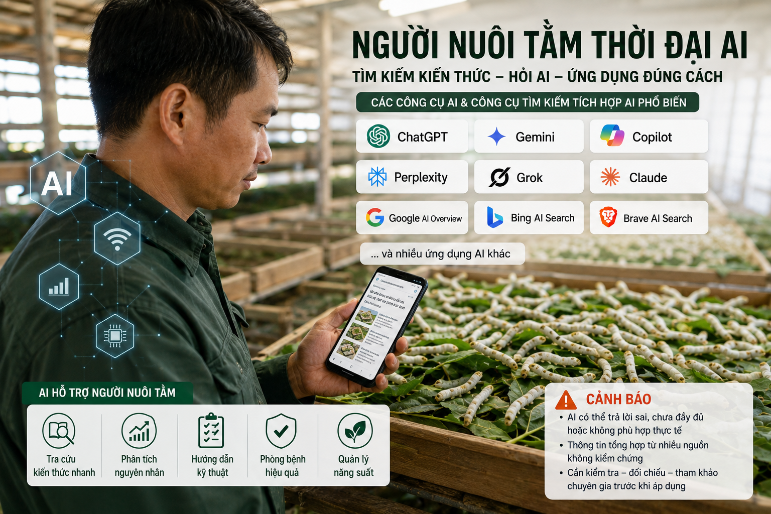 Nuôi tằm với công cụ AI